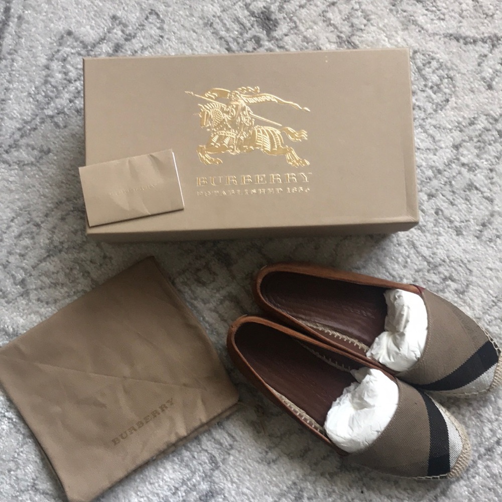 Burberry Hodgeson Check Canvas & Suede Espadrilles